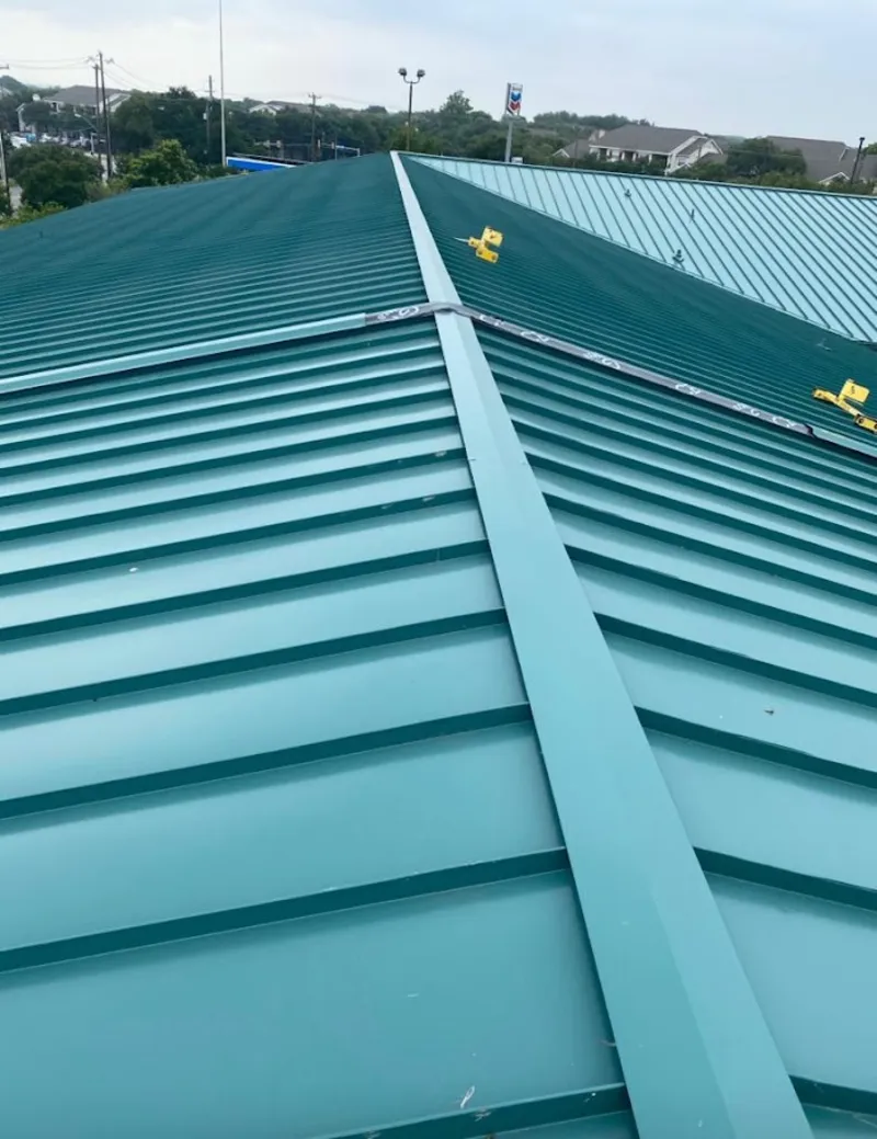 Green commercial metal roof ridge and valley for Metal Roof Repair in Lugoff